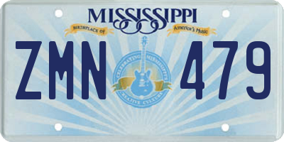 MS license plate ZMN479