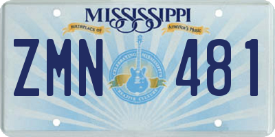 MS license plate ZMN481