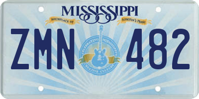 MS license plate ZMN482