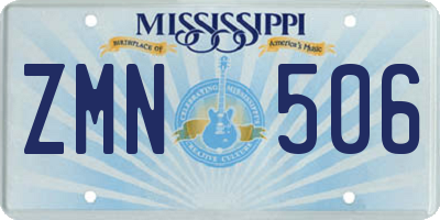 MS license plate ZMN506