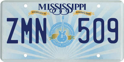 MS license plate ZMN509