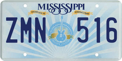 MS license plate ZMN516