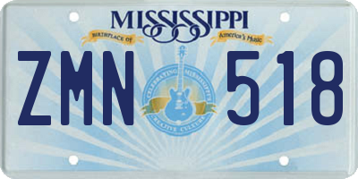 MS license plate ZMN518