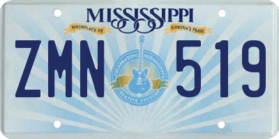 MS license plate ZMN519