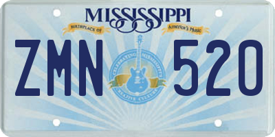 MS license plate ZMN520