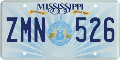 MS license plate ZMN526