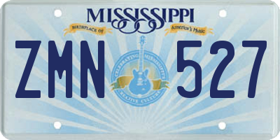 MS license plate ZMN527