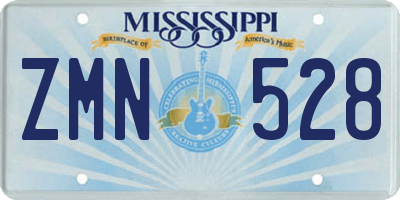 MS license plate ZMN528