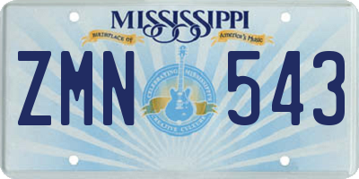 MS license plate ZMN543
