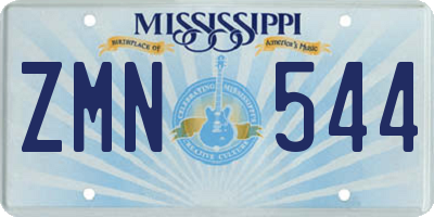 MS license plate ZMN544