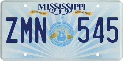 MS license plate ZMN545