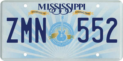 MS license plate ZMN552