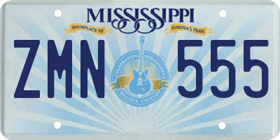 MS license plate ZMN555