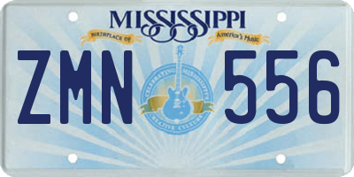 MS license plate ZMN556