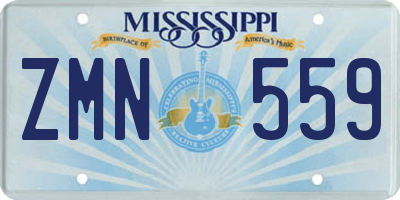 MS license plate ZMN559