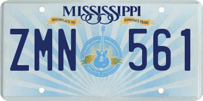 MS license plate ZMN561
