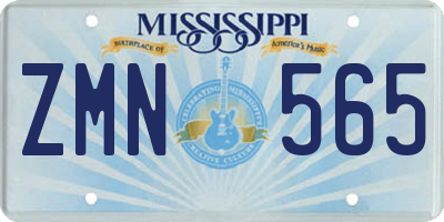 MS license plate ZMN565