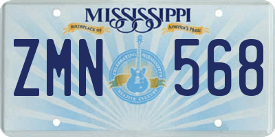 MS license plate ZMN568