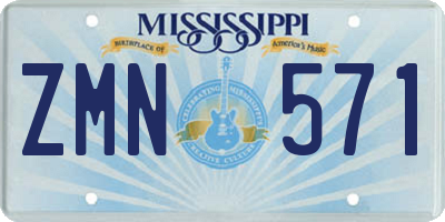 MS license plate ZMN571