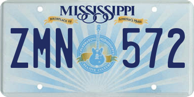 MS license plate ZMN572