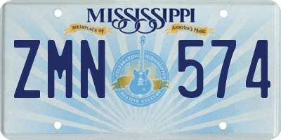 MS license plate ZMN574