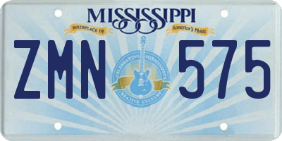 MS license plate ZMN575