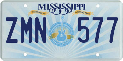 MS license plate ZMN577