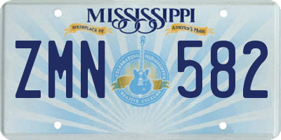 MS license plate ZMN582
