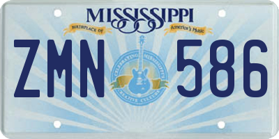 MS license plate ZMN586