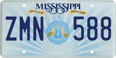 MS license plate ZMN588