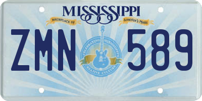 MS license plate ZMN589