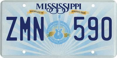 MS license plate ZMN590