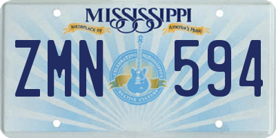 MS license plate ZMN594