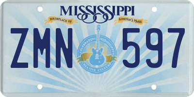 MS license plate ZMN597