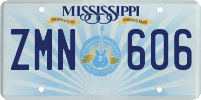 MS license plate ZMN606