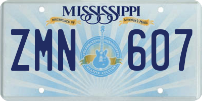 MS license plate ZMN607