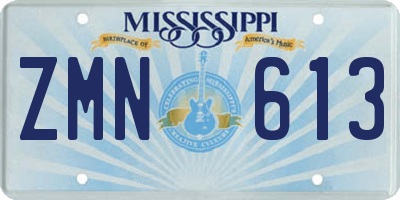 MS license plate ZMN613