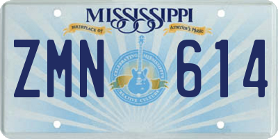 MS license plate ZMN614