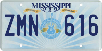 MS license plate ZMN616