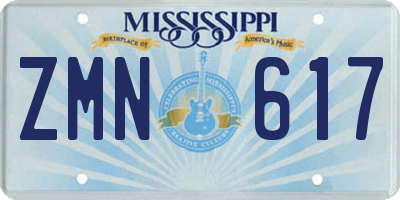 MS license plate ZMN617