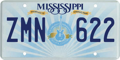 MS license plate ZMN622