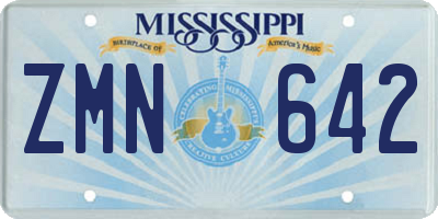MS license plate ZMN642