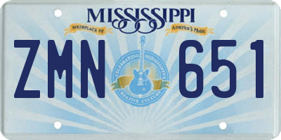 MS license plate ZMN651