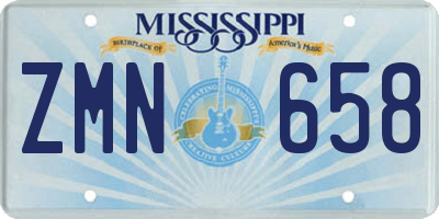 MS license plate ZMN658