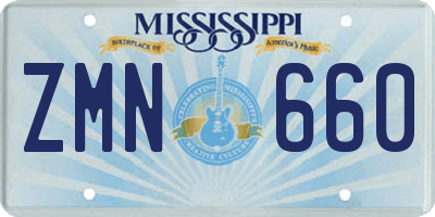 MS license plate ZMN660