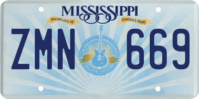 MS license plate ZMN669