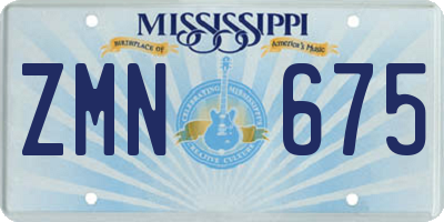 MS license plate ZMN675