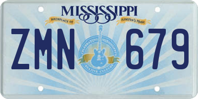 MS license plate ZMN679