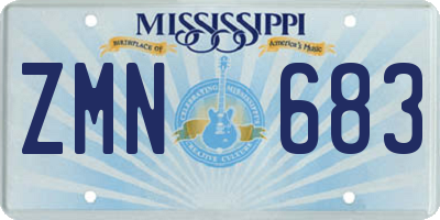 MS license plate ZMN683