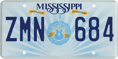 MS license plate ZMN684